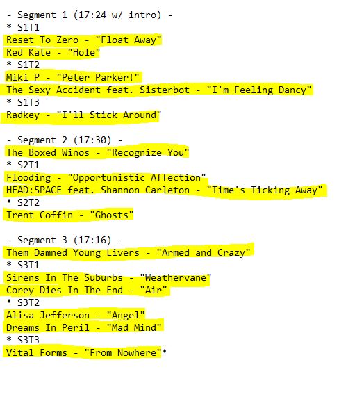 Churkendooser's tweet photo. Thank you so much for tuning in tonight! Here's what I had for you...

#playlist
#supportlocalmusic https://t.co/Ff7z85Nw6A