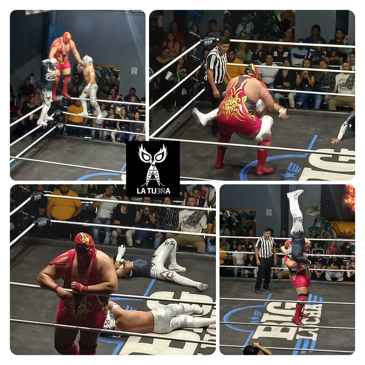 LaTijeraLucha's tweet image. En lucha pactada en dos contra uno #GalenoDelMal se logra imponer a #ToritoNegroJr y #Komander, el menor de #LegadoWagner hace uso de su fortaleza y doblega a sus dos contrincantes, para algarabía del público de #BandidosGym que se le entrega de manera excepcional...
#latijera