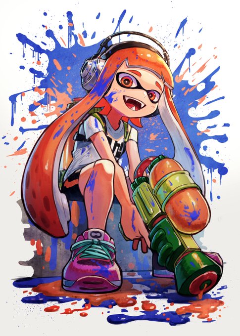 スプラトゥーン7周年のtwitterイラスト作品