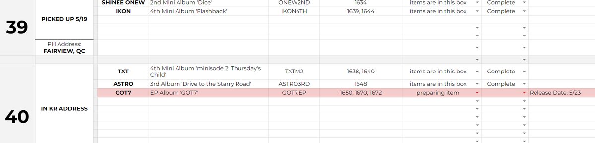 thekollectiveph's tweet photo. #BangKetaPHUD ♡ MASS UPDATES AS OF 5/28

📦 Box Updates
B38- in PH address (Fairview, QC)
B39- picked up 5/19 (ETA: 2nd week of June if no delays)
B40- open

masterlist has been updated ➡️ https://t.co/KRzpRpcLsB

(1/3) https://t.co/e7bDeN0aeP