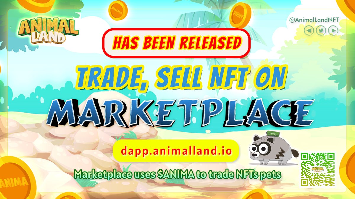 AnimalLandNFT's tweet photo. 🔴 MARKETPLACE HAS BEEN RELEASED 🔴
☄️ https://t.co/zyFhsVXYE6 ☄️ 

👉Connect your wallet
👉Click on the wallet address and select My NFT
👉Choose your NFT
👉If you want to sell, press the Sell button

💲Experience the Marketplace now and get rich with $ANIMA!💲 https://t.co/GtGxMMlrqc