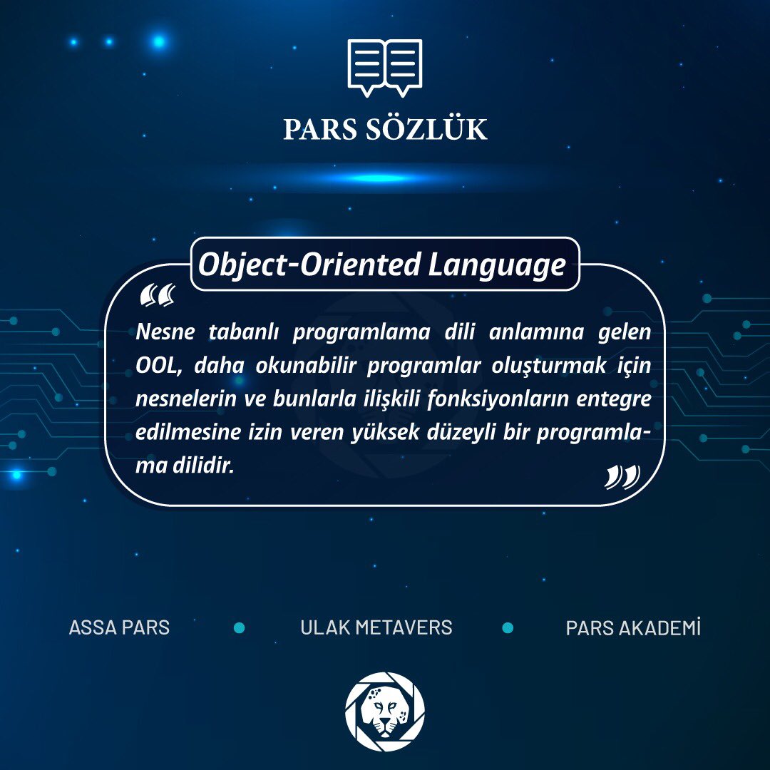 AkademiPars's tweet image. #ObjectOrientedLanguage Nedir❓

#ParsSözlük
#Python #OOL