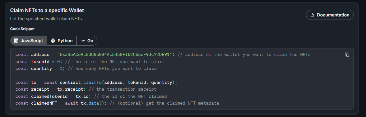 岸田トークンの発行にも使われているthirdwebについて説明するよ

⚡️ ERC721をはじめとする様々なコントラクトを作成するノーコードツール (画像1)

⚡️ 管理画面にてmint可能な時間帯やTransferの制限なども設定可能(画像2,3)

⚡️ SDKを利用することでmintサイトの開発などが容易に(画像4)