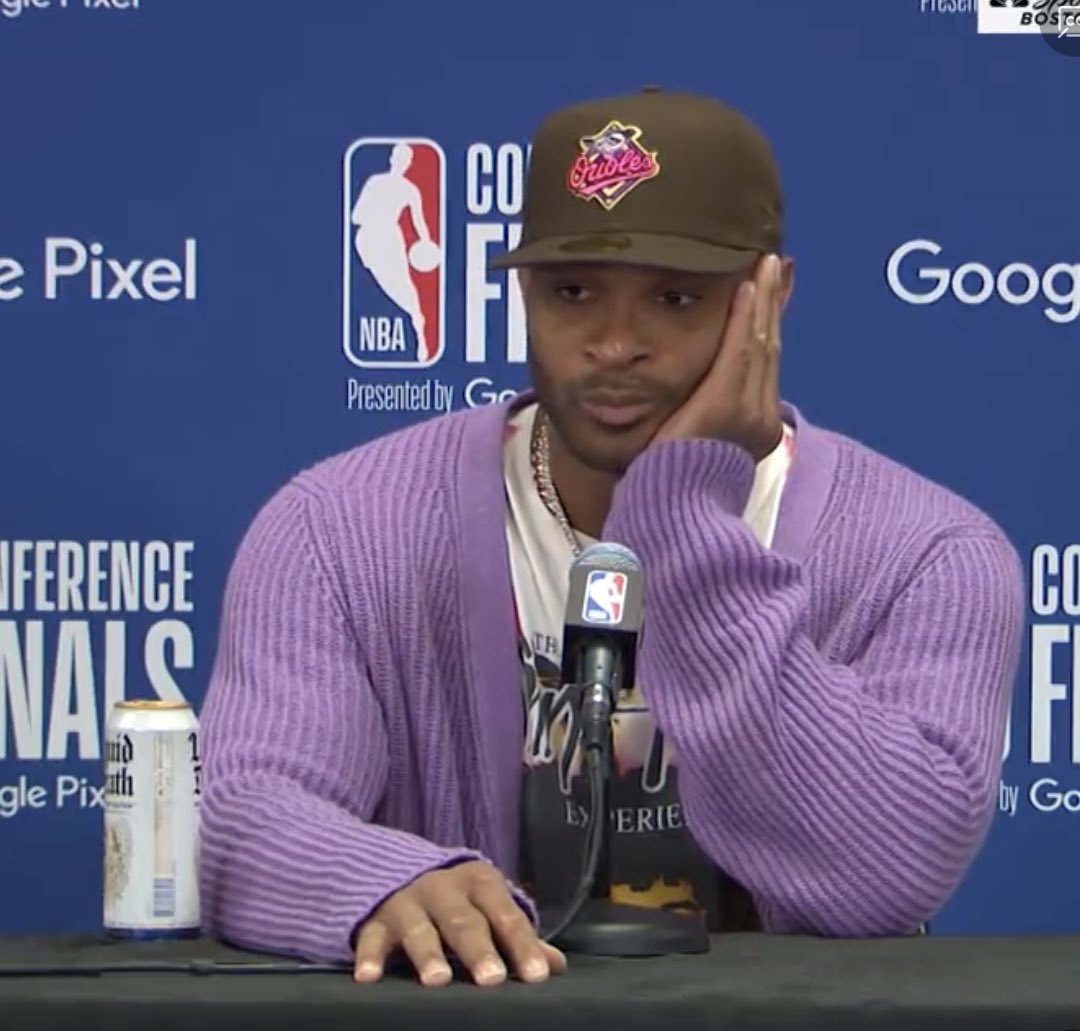 Oliviawitherite's tweet photo. 🚨🚨🚨 PJ TUCKER IS WEARING AN ORIOLES HAT AFTER HIS TEAM FORCED A GAME 7 VS BOSTON AND THE O’S RALLIED BACK FROM A 6-0 DEFICIT TO BEAT THE RED SOX 12-8 https://t.co/ET9j17FZSz