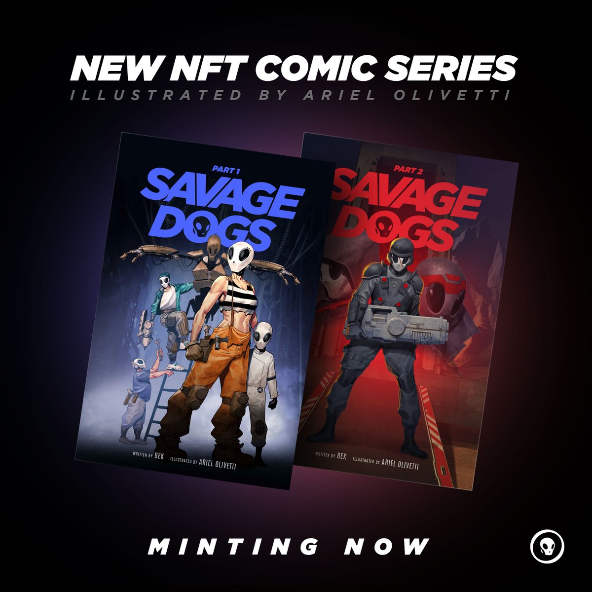 The Savage Dogs #NFT #Comic is minting now on #ethereum for 0.06 $eth, you have until May 28, 5pm EST to mint your copy before it closes. 

comic.savagedogs.co
