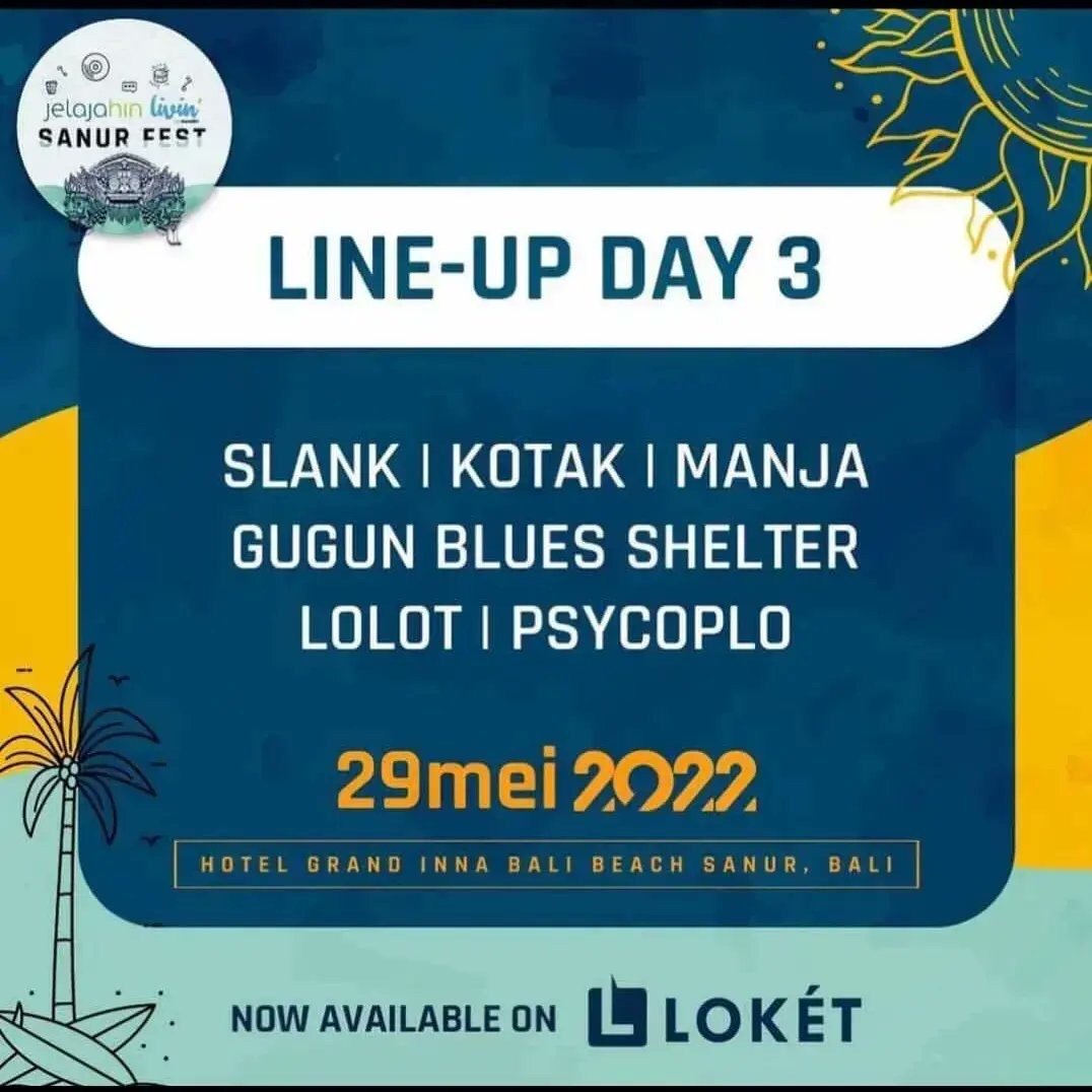 kotakband_'s tweet photo. Acara ini merupakan gabungan antara Booth UMKM Bali, Bali Culture Performance dan Music Concert.
Kotak perform di tanggal 29 Mei 2022, HTM: Rp.200ribu.
#BALIkemBALI
#JelajahinLivinSanurFest
#JLSF
#Renjanaproductions https://t.co/CT5W1MYf6i https://t.co/aRAwmeWYGz