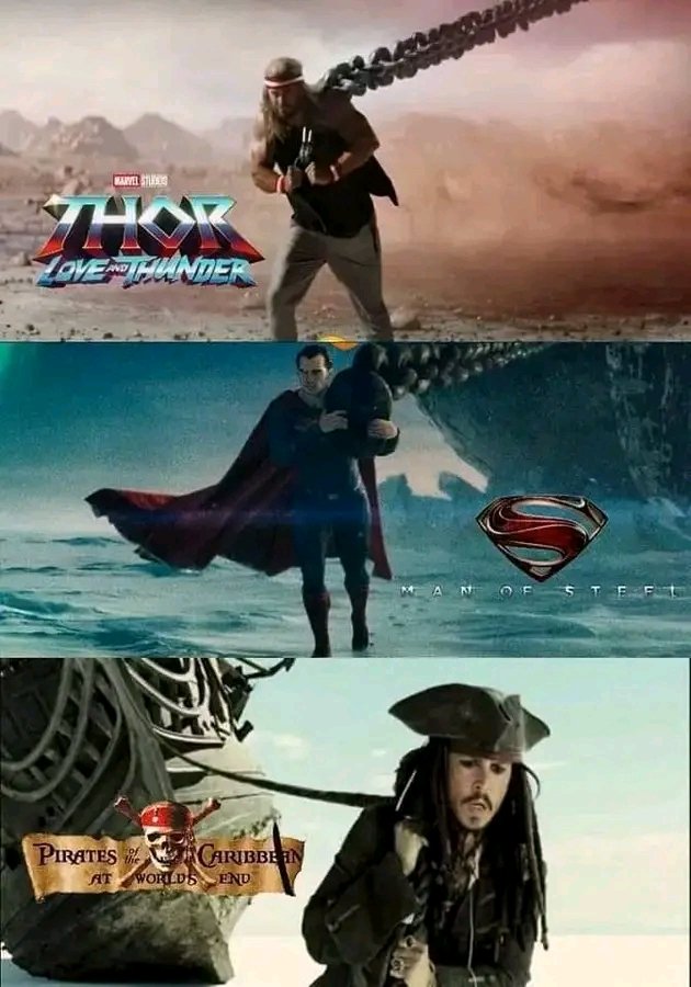 RT @theSnyderKnight: Who did it better? Thor, superman or captain Jack sparrow https://t.co/vRPLfmldUB
