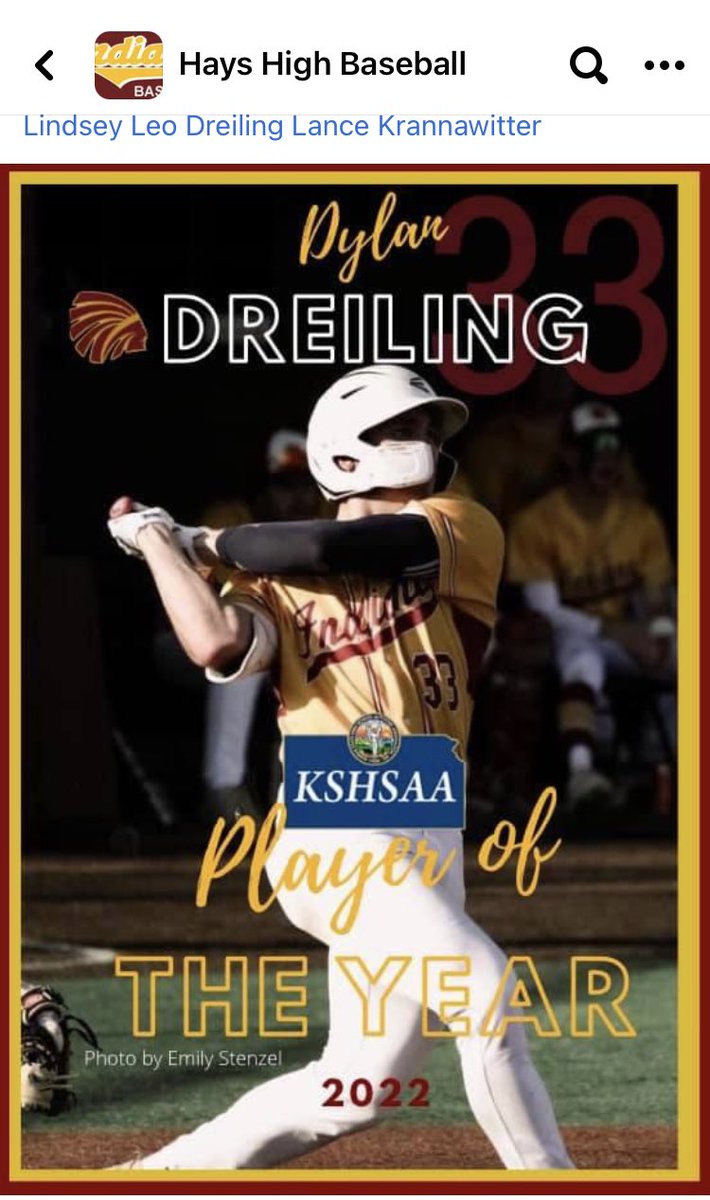 HaysHighAD's tweet photo. Congrats to Hays High graduate Dylan Dreiling, the 2022 5A Player of the Year! https://t.co/VTtFo8PKf0
