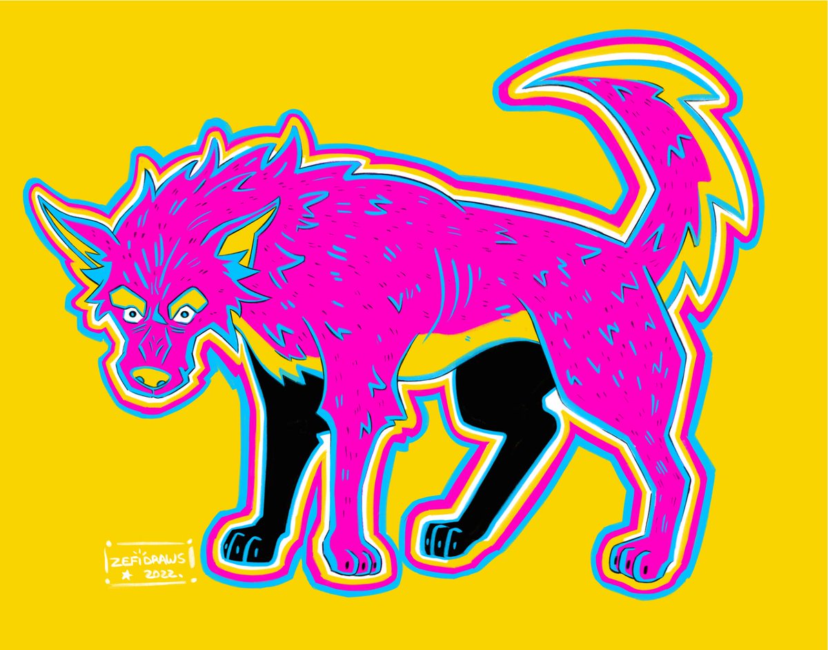 Zefidraws's tweet image. Wolf CMYK (I like this one better) #CartoonNetworkPalette #CartoonNetworkPaletteChallenge #CNchallenge