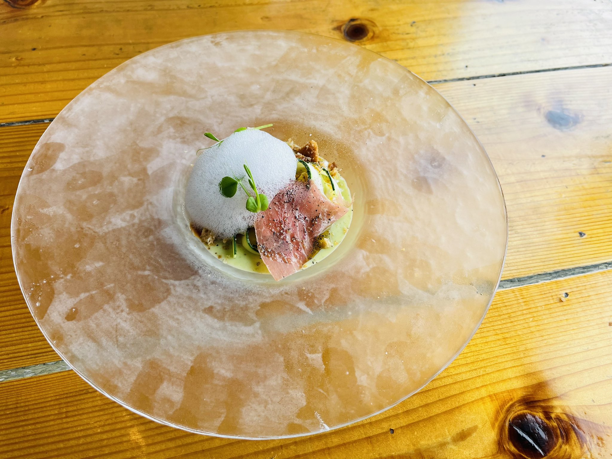書道家 龍玄 22年5月27日 Restaurantwao ご依頼いただいていた大作が書き上がったので 初めてのwaoさんでご褒美ランチ 津久井浜 三浦海岸 横須賀市 三浦市 三浦半島 ランチ レストランwao オーシャンビュー 前菜 キタアカリ スープ