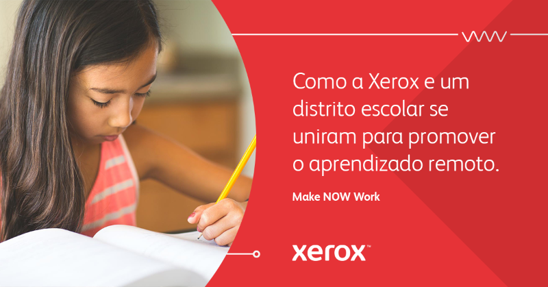 XeroxBrasil's tweet photo. Após a pandemia da COVID-19, a Xerox ajudou as escolas públicas de Lincoln, no Nebraska, a atender às necessidades de seus 42.000 alunos e seus professores com kits de aprendizagem à distância, além de materiais curriculares completos online para impressão. #MakeNowWork