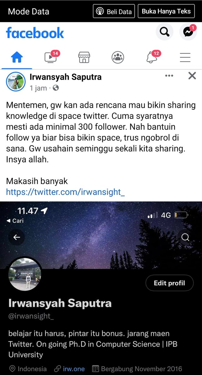 Hey gess bantu profesor muda kita 👉@irwansight_ Biar berkembang kunnya.. Akan ada banyak konwledge disharing disana.. Thanks u @03__nakula