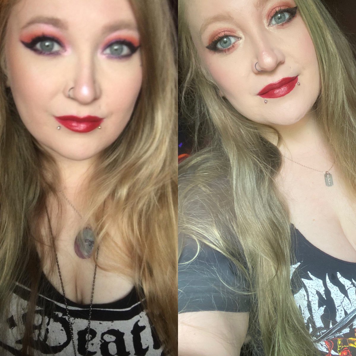 SporadicJills's tweet photo. Did I get better at make up or just lose 20 lbs? 2021 vs 2022. #makeup #differenceayearmakes #itsbothactually https://t.co/KchhXy7Vol