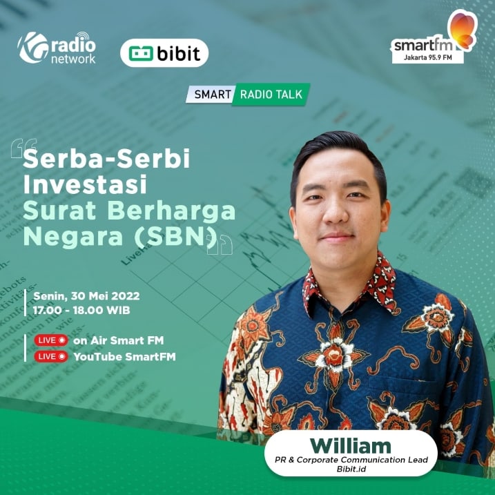 Jika Anda masih bingung cara mulai berinvestasi, belum tau mana instrumen yang akan Anda pilih sebagai investasi simak smart radio talk bersama bibit tema Serba-serbi Investasi SBN Senin, 30 Mei 2022 Pukul 17.00-18.00 wib