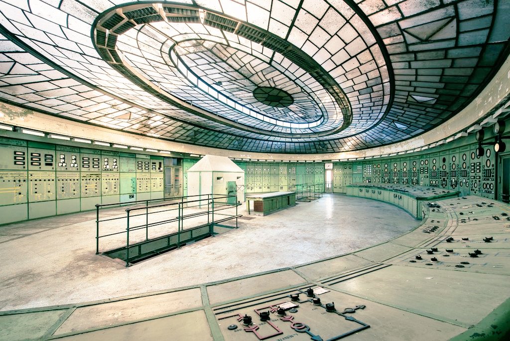Art Deco control room of the now defunct Kelenföld power plant, built between 1927-1929, Budapest, Hungary.