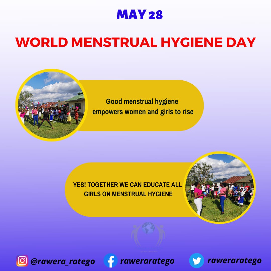 raweraratego's tweet photo. Everyone has a right to manage their menstrual hygiene safely and with dignity.
#WeAreCommitted 
#MenstrualHygieneDay https://t.co/96QhEOBeKI