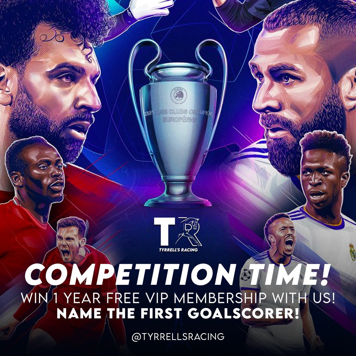 Competition Time ⚽️

Name the First Goalscorer in tonight’s #ChampionsLeagueFinal between <a href="/LFC/">Liverpool FC</a> &amp; <a href="/realmadriden/">Real Madrid C.F. 🇬🇧🇺🇸</a> and go in the hat to win a Free Years Membership

Quote Retweet with a photo of your player to enter!