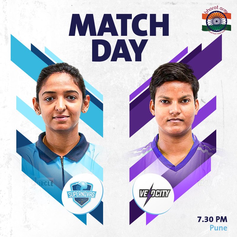 thebharatarmy's tweet photo. β‘ MATCHDAY! Supernovas will be keen to bag their third title tonight, while Velocity are looking to lift their debut title π
πΈ IPL β’ #SNOvVEL #VELvSNO #supernovas #velocity #WT20C #WT20Challenger #My11CircleT20C #BharatArmy https://t.co/82IoCCJkv4