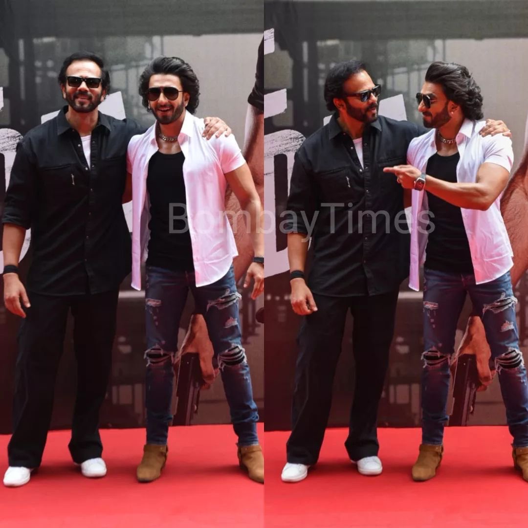 Ranveertbt's tweet photo. Ranveer Singh and Rohit Shetty at the launch of Ching’s secret short film❤️‍🔥. https://t.co/AqnZLyiqj1