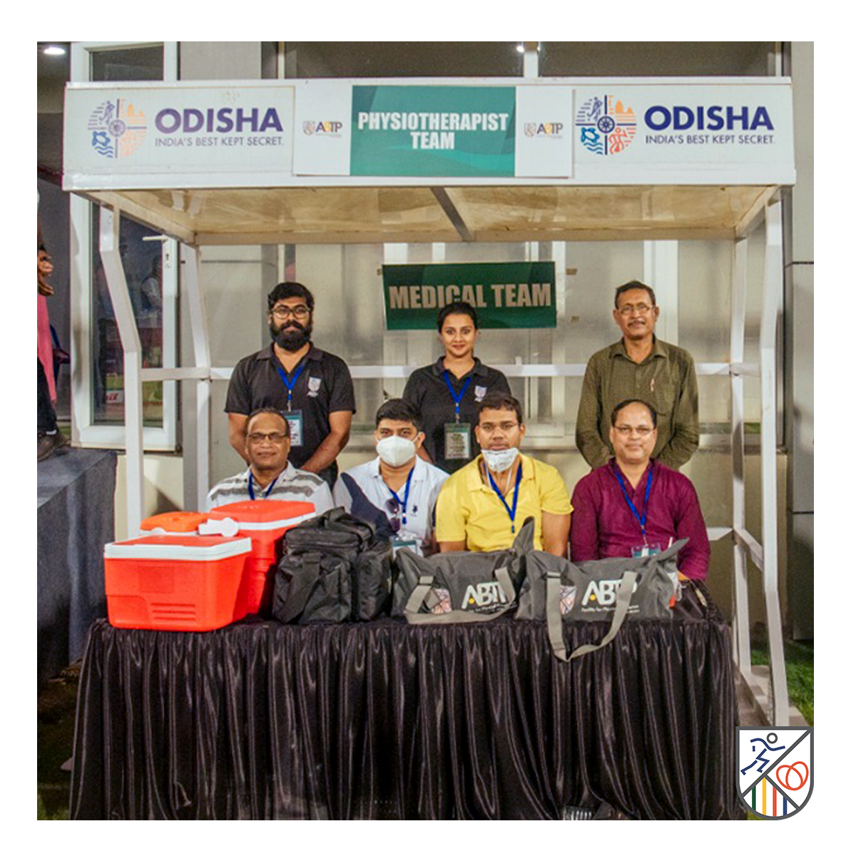 abtpindia's tweet photo. It was an absolute honour for team ABTP to be part of the Medical Team during the Indian Grand Prix 4, held in Kalinga Stadium, Odisha. We're extremely grateful for this huge opportunity to help elite Indian athletes stay pain free &amp; compete at optimal level 🙏 @sports_odisha https://t.co/PksYMaX74t