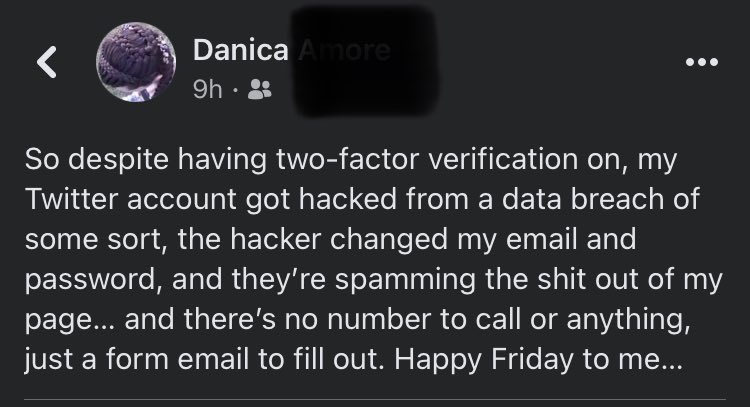 merarose's tweet photo. @pwcdanica @Twitter @premiumbusiness Danica Roem’s Twitter account has been hacked.  She has emailed a form to you to fix.  Please fix asap.  Thx. https://t.co/TGPuc9sDxl