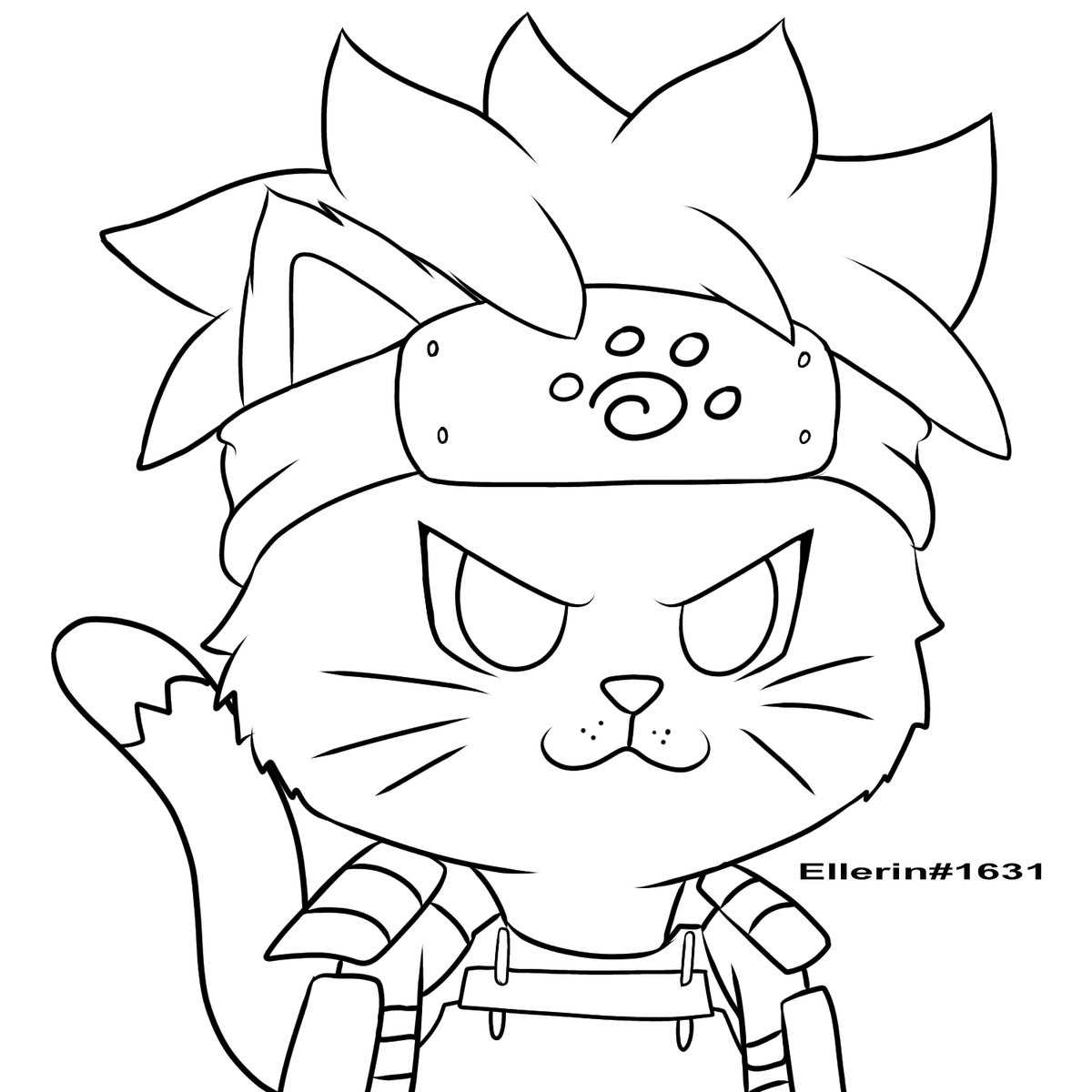 I'm excited to share with you all my Naruto-inspired Kitten, but it just came from paint war hence the splash marks. I had included my sketch too 🤭

Hoping you guys like my fan-art <a href="/KittenCoupNFT/">Kitten Coup Reborn 😼</a> 

#KittenCoup