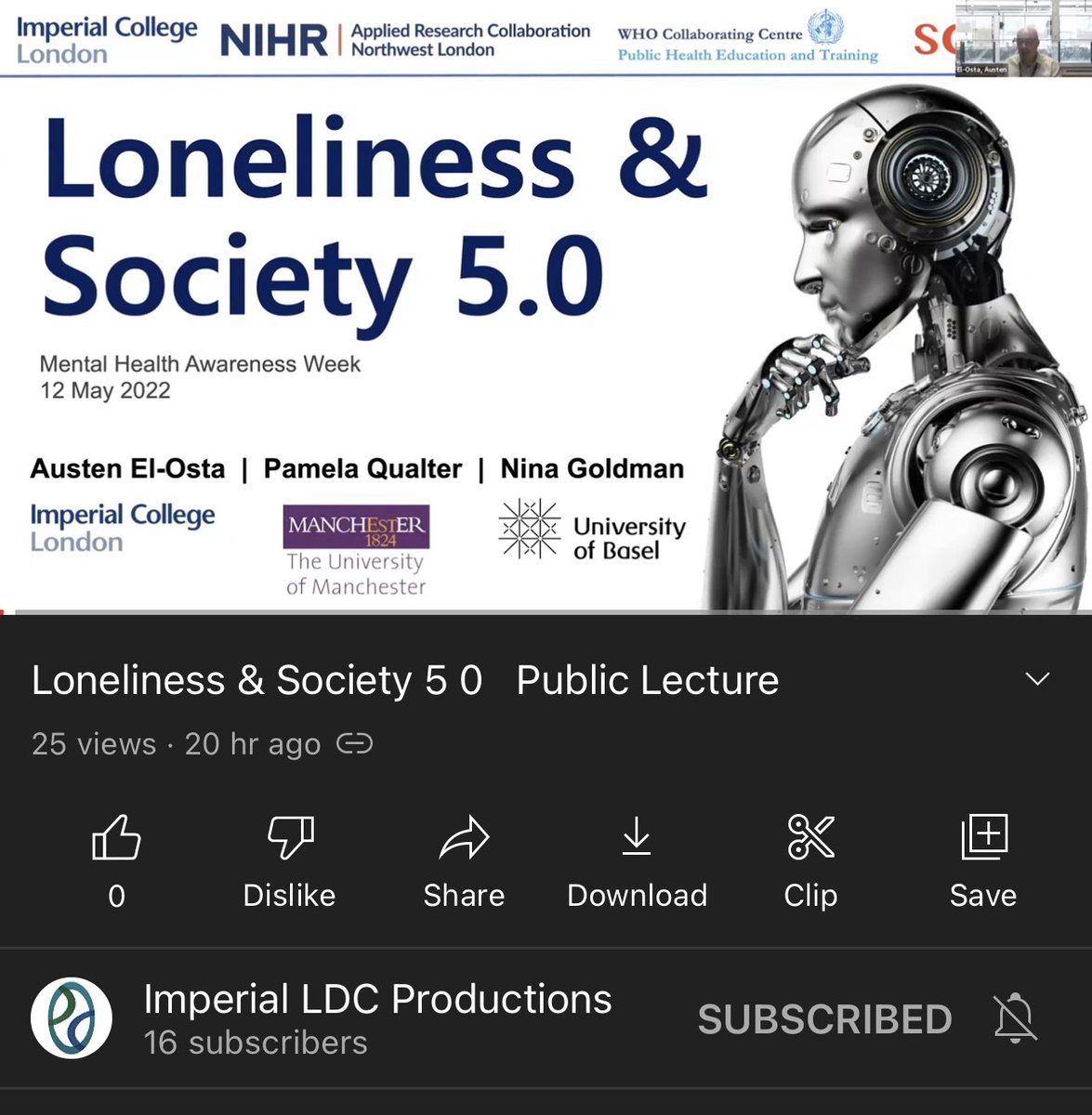 austen el-osta (@austenelosta) on Twitter photo Check out our recorded public talk: Loneliness & Society 5.0 🎙📺 👉 youtu.be/354Qzeye58s with Prof Pamela Qualter & Nina Goldman @SocSciGeo <a href="/UniBasel_en/">University of Basel</a> <a href="/ImperialSPH/">Imperial School of Public Health</a> <a href="/Imperial_PCPH/">Department of Primary Care & Public Health</a> <a href="/ARC_NWL/">NIHR ARC Northwest London</a> <a href="/UoMNews/">The University of Manchester News</a> <a href="/ImperialCCentre/">WHOCC Imperial</a> <a href="/LonelinessStudy/">Measuring Loneliness in UK (INTERACT) Study</a> <a href="/ImperialSCARU/">ImperialSCARU</a> #loneliness #society5 Check out our recorded public talk: Loneliness & Society 5.0 🎙📺 👉 youtu.be/354Qzeye58s with Prof Pamela Qualter & Nina Goldman @SocSciGeo <a href="/UniBasel_en/">University of Basel</a> <a href="/ImperialSPH/">Imperial School of Public Health</a> <a href="/Imperial_PCPH/">Department of Primary Care & Public Health</a> <a href="/ARC_NWL/">NIHR ARC Northwest London</a> <a href="/UoMNews/">The University of Manchester News</a> <a href="/ImperialCCentre/">WHOCC Imperial</a> <a href="/LonelinessStudy/">Measuring Loneliness in UK (INTERACT) Study</a> <a href="/ImperialSCARU/">ImperialSCARU</a> #loneliness #society5