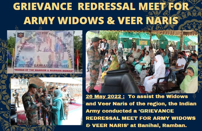 #IndianArmy organised a ‘Widows and Veer Naris Grievance Redressal Meet’ at #Banihal; provided #Medical  asssistance & facilitated in resolution of grievances.
#WeCare #OurVeteransOurPride
@SpokespersonMoD @diprjk @adgpi
@DIAV20 @PIBSrinagar @MIB_India