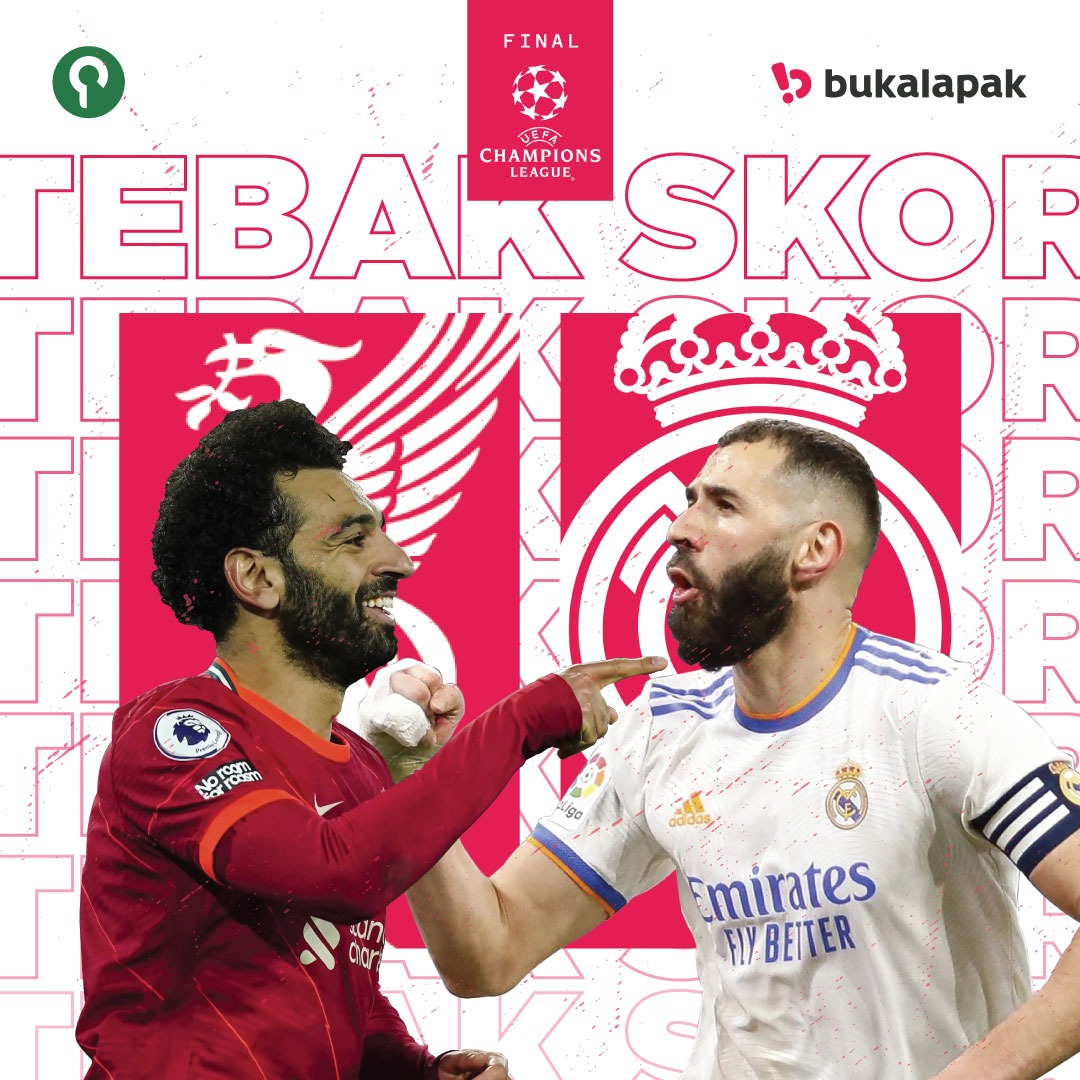 Liverpool atau Real Madrid? 🤔

Tebak Skor Liverpool vs Real Madrid berhadiah voucher belanja Rp500 ribu untuk 1  pemenang.

Syaratnya:
-Follow <a href="/bukalapak/">Bukalapak</a> <a href="/panditfootball/">PanditFootball.com</a> 
-RT &amp; Like Tweet ini
-Pakai hastag #SemuaJadiKeren
-Klik link ini yang banyak bl.app.link/bobol-gercep-S…