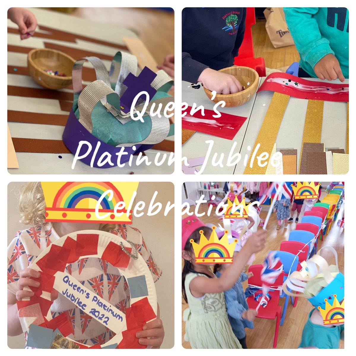 Celebrating the #PlatinumJubilee crafting crowns, decorations and our own royal parade 🇬🇧🇬🇧🇬🇧🇬🇧#broadheath #earlyyears