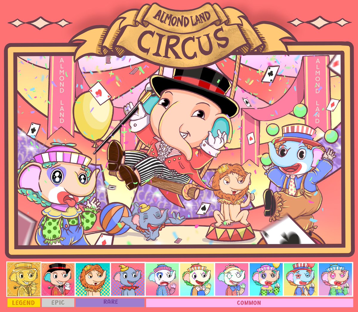 🎉NEW SKIN COLLECTION 🪅

🎈______ CIRCUS__________🎈
#elephant #elephantnft 
💜        ALMOND LAND        🐘
💜 If you want to be part of ALMOND LAND
You can choose your Avatar
at the link below.

almond:Golden Ringmaster 0199 (🏆LEGEND)
opensea.io/assets/ethereu…