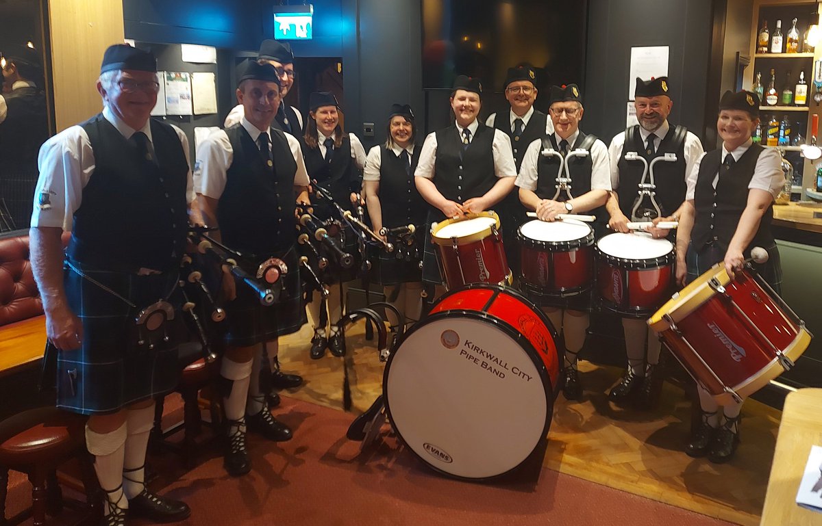 age_scotland's tweet photo. What a lot of talent there was in the room last night, helping to kick off Dementia Awareness Week! Kirkwall City Pipe Band, Dementia Friendly Orkney, Eamon Keyes, and Nick Forkin. Thanks to all involved! #dementiaawareness https://t.co/otni8wWAV6