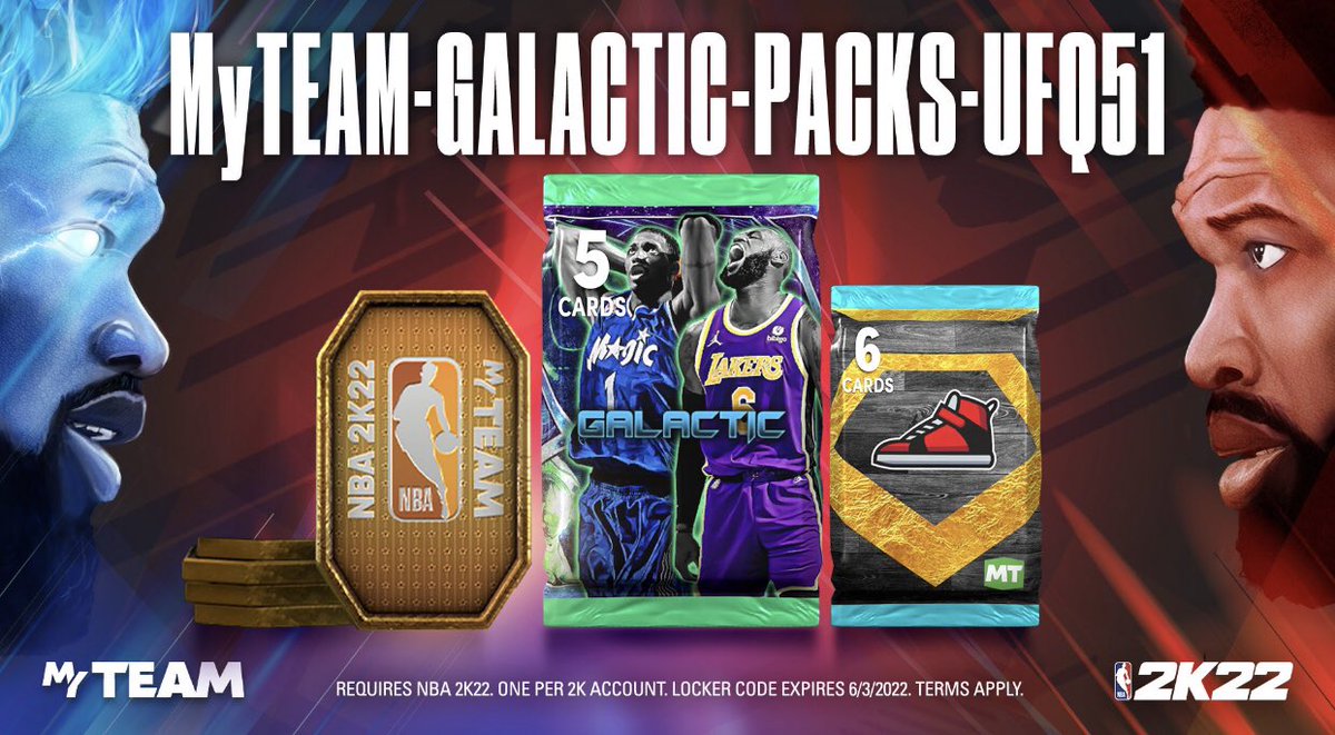 2k22lockercode_'s tweet image. #lockercode #2k22🚨 Use this code for a Galactic Pack, 5 Tokens or Diamond Shoe Pack.

Available for one week
