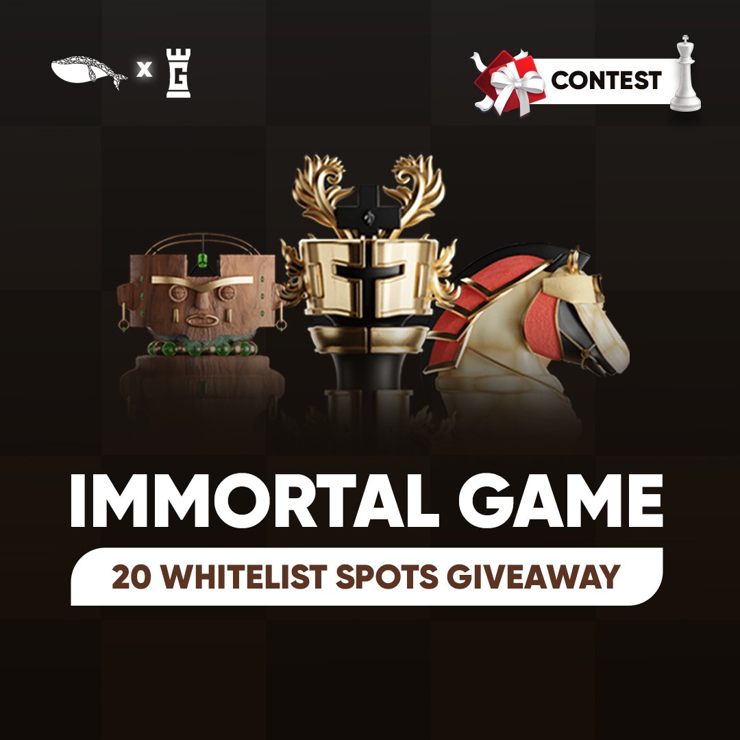 GainsAssociates's tweet image. Do you like chess?  ♟♞

@TheImmortalGame is giving away 20 whitelist slots 🤩

DM @lescobarrr for more information