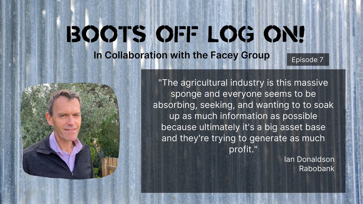Agrimasters's tweet photo. With increasing farmland & lease prices, Ian Donaldson of @RabobankAU believes that farmers with sound financial management can generate substantial profits. Tune into this episode with @FaceyGroup to find out how: https://t.co/BZE6erdrDb
#farmland #bootsofflogon #farm #agpodcast https://t.co/7FULHSzBkk