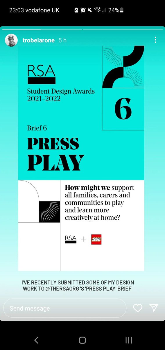JLaTrobe100's tweet photo. V proud of eldest cub Ross. Shortlisted. Global @RSADesignAwards. Some folks on Twitter might b interested in his project supporting outdoor creative play within communities, "The Green Bench"
#RelationshipLed #Communities 
 @TIGERSEYAcad @suzannezeedyk @ParadigmL_scape https://t.co/4MvT1BZnPj