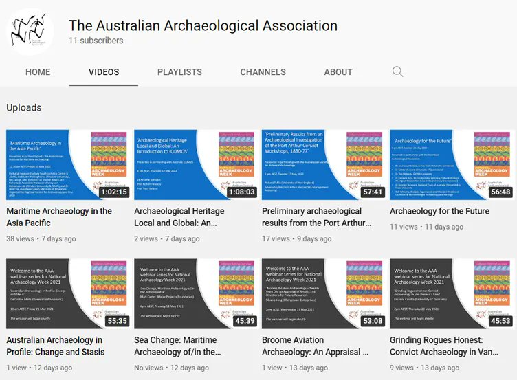 ICYMI during #2022NAW, @AustArchaeology now has a YouTube channel! Their channel currently includes the recordings from our 2022 and 2021 NAW webinar series. So if you missed one of our webinars you can now watch it back at your leisure buff.ly/3MUqX4h