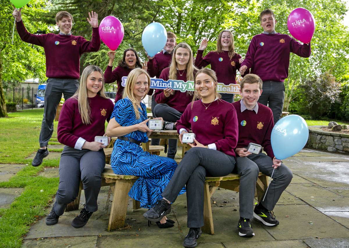 tusla's tweet photo. This week students from Co Clare celebrated the national launch of their #mental #health project: 'I-Can - Mind My Mental Health'. 

I-Can contains mindfulness &amp; coping strategy activity cards and other resources, and was supported by Tusla Child and Youth Participation funding. https://t.co/fRDV0rxguX