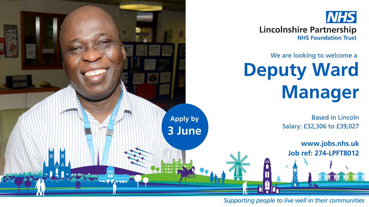Don't miss out on the chance to apply for a Deputy Ward Manager role on our Charlesworth Ward in Lincoln.
This is a permanent and full-time band 6 role that pays £32,306 to £39,027.
You have until 3 June to apply.
Apply and find out more at bit.ly/3asxkh6