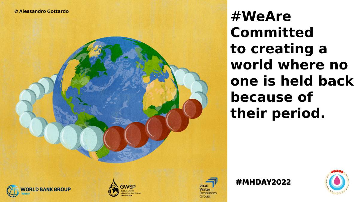 World Bank Water (@worldbankwater) on Twitter photo On behalf of the entire <a href="/WorldBankWater/">World Bank Water</a> team, Happy Menstrual Hygiene Day!
#WeAreCommitted to creating a world where everyone has access to water, sanitation & hygiene facilities, menstrual products, & menstrual health education.
wrld.bg/hn6n50Jib3O
#MHDay2022 On behalf of the entire <a href="/WorldBankWater/">World Bank Water</a> team, Happy Menstrual Hygiene Day!
#WeAreCommitted to creating a world where everyone has access to water, sanitation & hygiene facilities, menstrual products, & menstrual health education.
wrld.bg/hn6n50Jib3O
#MHDay2022