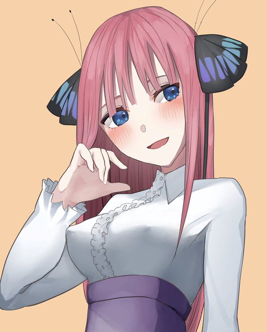 猫タシさんがTwitterに投稿した中野二乃(五等分の花嫁)のイラスト。