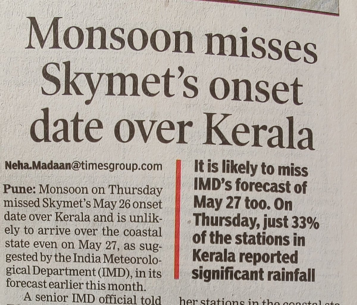 It is Monsoon's fault, I guess!