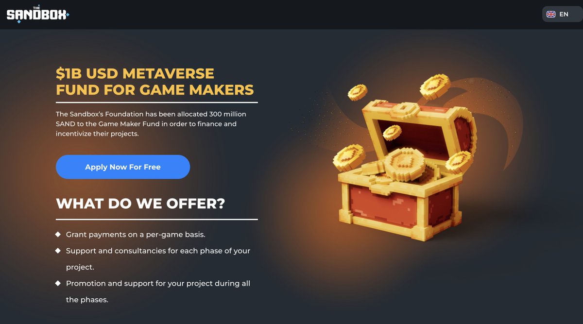 The Sandbox Game Makers Fund is very open to everyone 👉 sandbox.game/fund

We can't wait to receive your most imaginative, creative, diverse, inclusive, ambitious, original, immersive ideas and help them come to life and become reality in the Metaverse💫