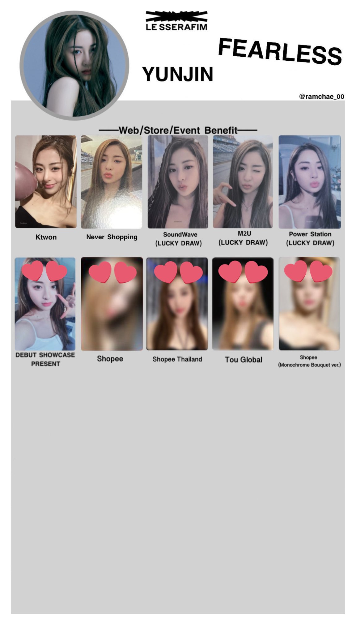 ルセラフィム Weverse ショーケース 購入特典 トレカ チェウォン
