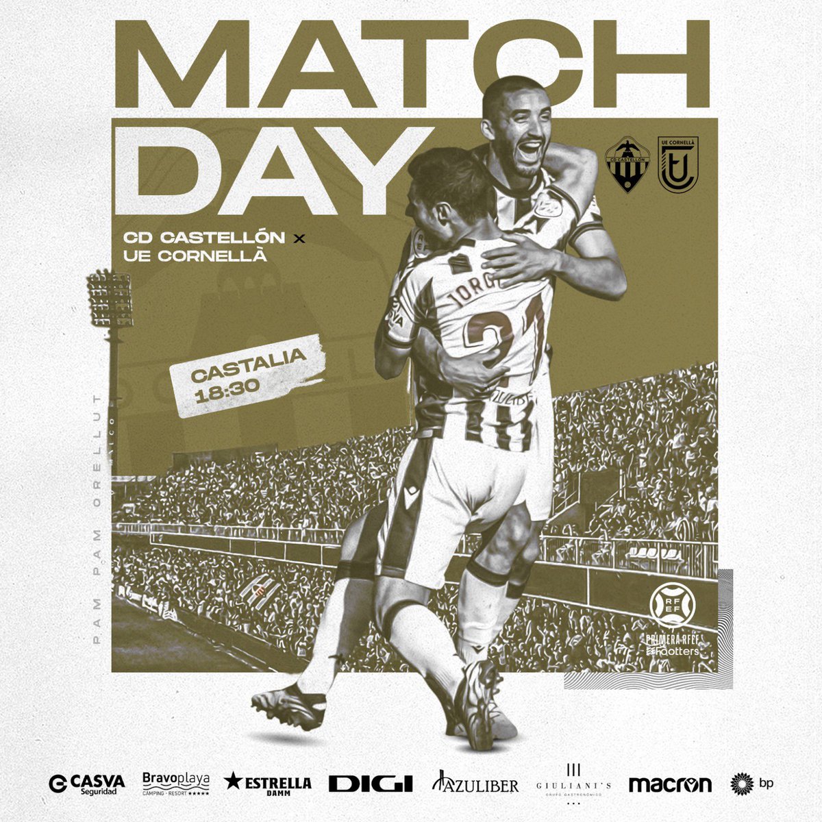 CDCastellon's tweet photo. ⚽ DÍA DE PARTIDO / MATCHDAY ⚽

¡L’últim de la temporada! ⚔⚪⚫

🆚  @ue_cornella 
 
🏟  Castalia
🗓  28 de mayo
⌚  18:30 h

#PPO100👂 https://t.co/J48L5oKzDL