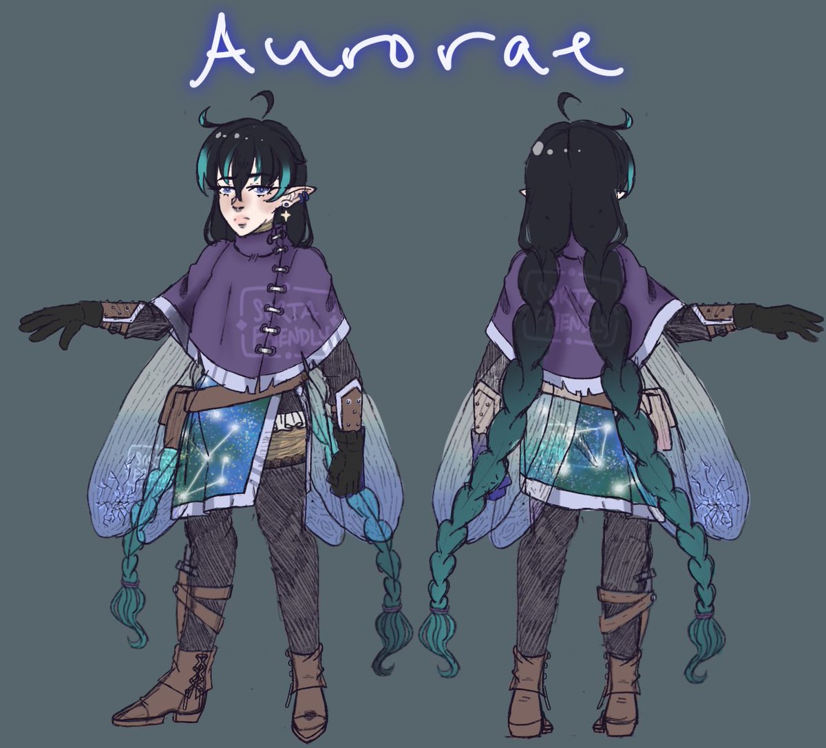 SortaFriendly's tweet photo. I just spent the last seven hours creating Aurorae’s updated design and if my DM doesn’t approve of it I’m gonna cry like I worked so hard plz— #dungeonsanddragons #fairy #SortafriendlyART https://t.co/ysLyExlCZk