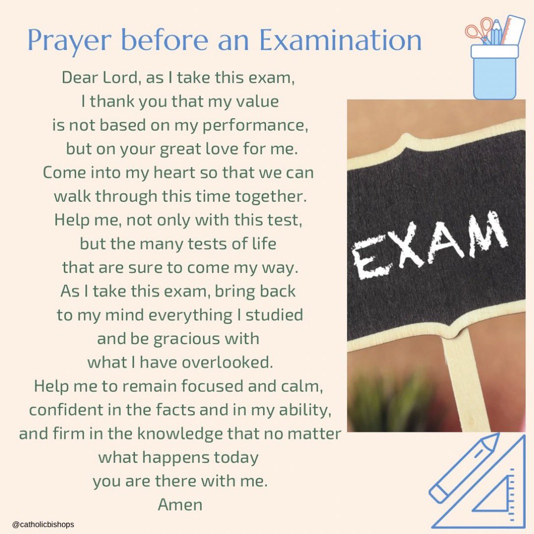 ArchbishopEamon's tweet photo. Prayers and Blessings to everyone taking important exams at this time of the year. Do your best; stay safe and healthy during these days of preparation; support and look out for each other, stay close to God in prayer.. and don’t forget to revise! #alevels2022 #GCSE #leavingcert https://t.co/JQhBjyLEDf