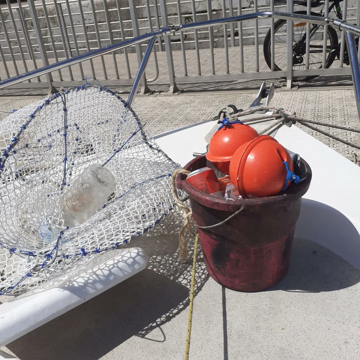 Floating plastic retrieved in #BGTW Well done Brian #Freedom great to see our #CustodiansOfTheBay taking regular action! #PlasticFreeSea #Mediterranean #Gibraltar #PlasticPollution @sustaincredits @WorldOceansDay @seashepherd_uk @