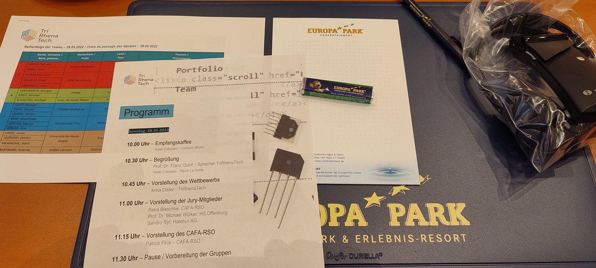 jp_lauffen's tweet photo. Lancement de la finale du concours #Trinatronics @TriRhenaTech en direct d'@EuropaParkFR. Bonne chance à toute les équipes !! @FHNW @HochschuleTrier #DHBWLorrach @HKAnews @Insa_Strasbourg @UHA68 @ENSISA_Mulhouse https://t.co/PKli2pNaMi