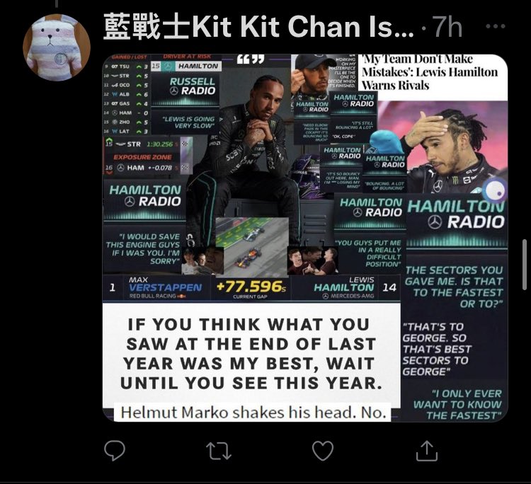 F1TWTLs's tweet photo. This kid is so obsessed over TeamLH and Lewis Hamilton, always spreading hate https://t.co/2OEyBHgkNo